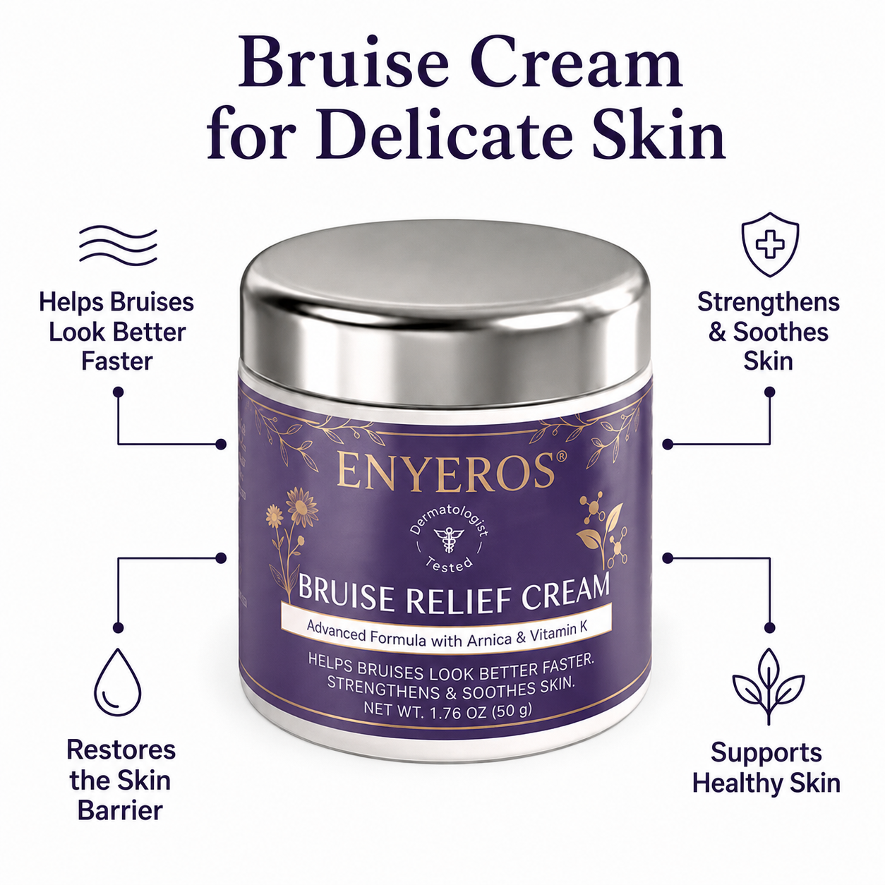 💜 100,000+ UNITS SOLD 💁‍♀️ – ENYEROS® Bruise Relief & Skin-Strengthening Cream