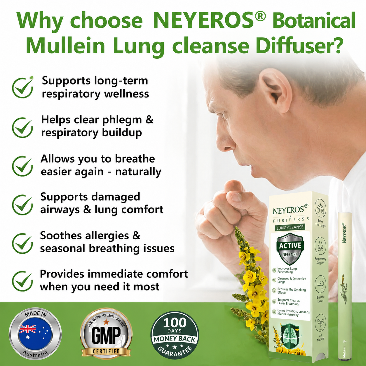 NEYEROS® 𝐁𝐨𝐭𝐚𝐧𝐢𝐜𝐚𝐥 𝐌𝐮𝐥𝐥𝐞𝐢𝐧 𝐑𝐞𝐬𝐩𝐢𝐫𝐚𝐭𝐨𝐫𝐲 𝐈𝐧𝐡𝐚𝐥𝐞𝐫 (👨 𝐂𝐨𝐮𝐠𝐡, 𝐒𝐨𝐫𝐞 𝐓𝐡𝐫𝐨𝐚𝐭, 𝐒𝐡𝐨𝐫𝐭𝐧𝐞𝐬𝐬 𝐨𝐟 𝐁𝐫𝐞𝐚𝐭𝐡, 𝐇𝐞𝐚𝐯𝐲 𝐏𝐡𝐥𝐞𝐠𝐦, 𝐍𝐚𝐬𝐚𝐥 𝐂𝐨𝐧𝐠𝐞𝐬𝐭𝐢𝐨𝐧, 𝐖𝐡𝐞𝐞𝐳𝐢𝐧𝐠, 𝐀𝐥𝐥𝐞𝐫𝐠𝐲 𝐃𝐢𝐬𝐜𝐨𝐦𝐟𝐨𝐫𝐭 & 𝐃𝐚𝐢𝐥𝐲 𝐑𝐞𝐬𝐩𝐢𝐫𝐚𝐭𝐨𝐫𝐲 𝐒𝐮𝐩𝐩𝐨𝐫𝐭)🎗
