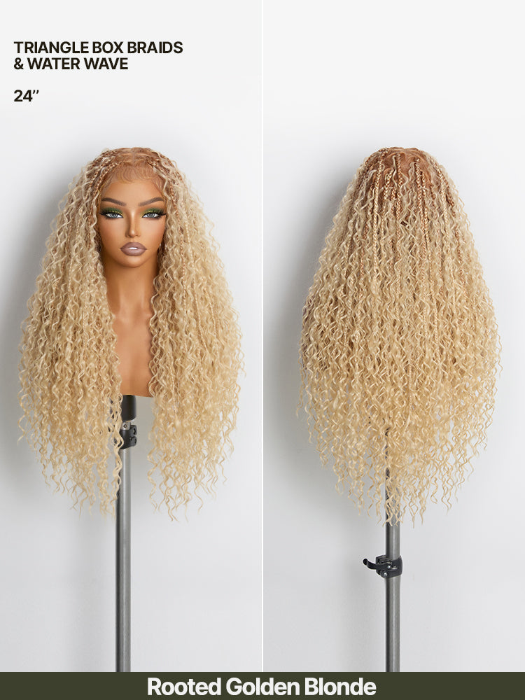 Frodio Veralux™ Fiber Full Lace Boho Braids Synthetic Box Braid Wig – Grid-Part Top with Mixed Boho Curls-75