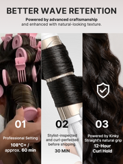 Luvme All-Day Comfort™ wig with layered kinky body wave, 180% density, HD lace, 7x6 closure, natural parting, glueless design