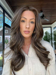Jenna @jenna_fail wearing MODEL MODE by RAQUEL WELCH WIGS in color RL10/12 SUNLIT CHESTNUT | Light Chestnut Brown Evenly Blended with Light Brown
