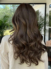 Jenna @jenna_fail wearing MODEL MODE by RAQUEL WELCH WIGS in color RL10/12 SUNLIT CHESTNUT | Light Chestnut Brown Evenly Blended with Light Brown
