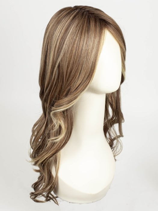 RL12/22SS SHADED CAPPUCCINO | Light Golden Brown Evenly Blended with Cool Platinum Blonde Highlights with Dark Roots